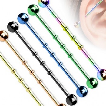 Titanium Notched Industrial Barbell